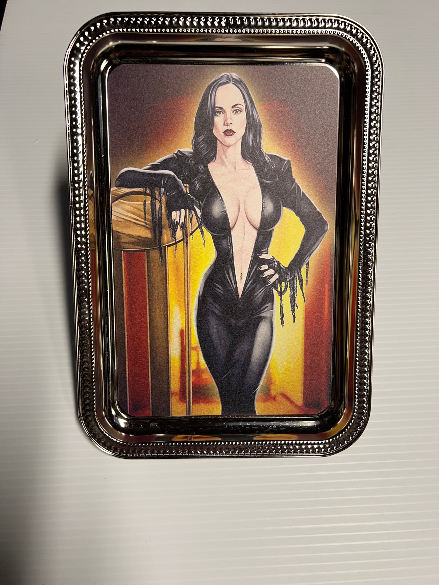 Metal Rolling Tray by RODELA (Wednesday Adams Cristina Ricci) Version Sexy - Medium 7.5" x 11"