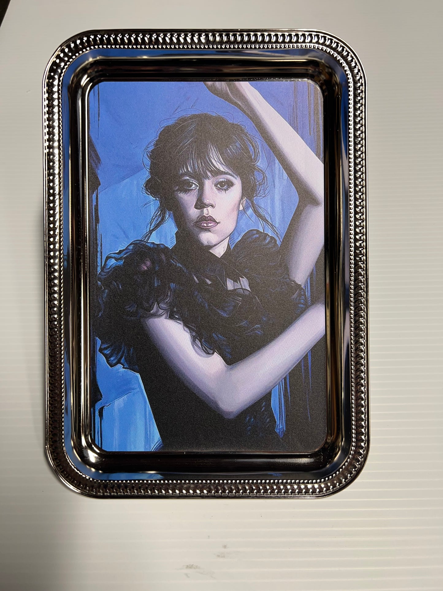 Metal Rolling Tray by RODELA (Wednesday Adams by Jenna Ortega)Version #1 - Medium 7.5" x 11"